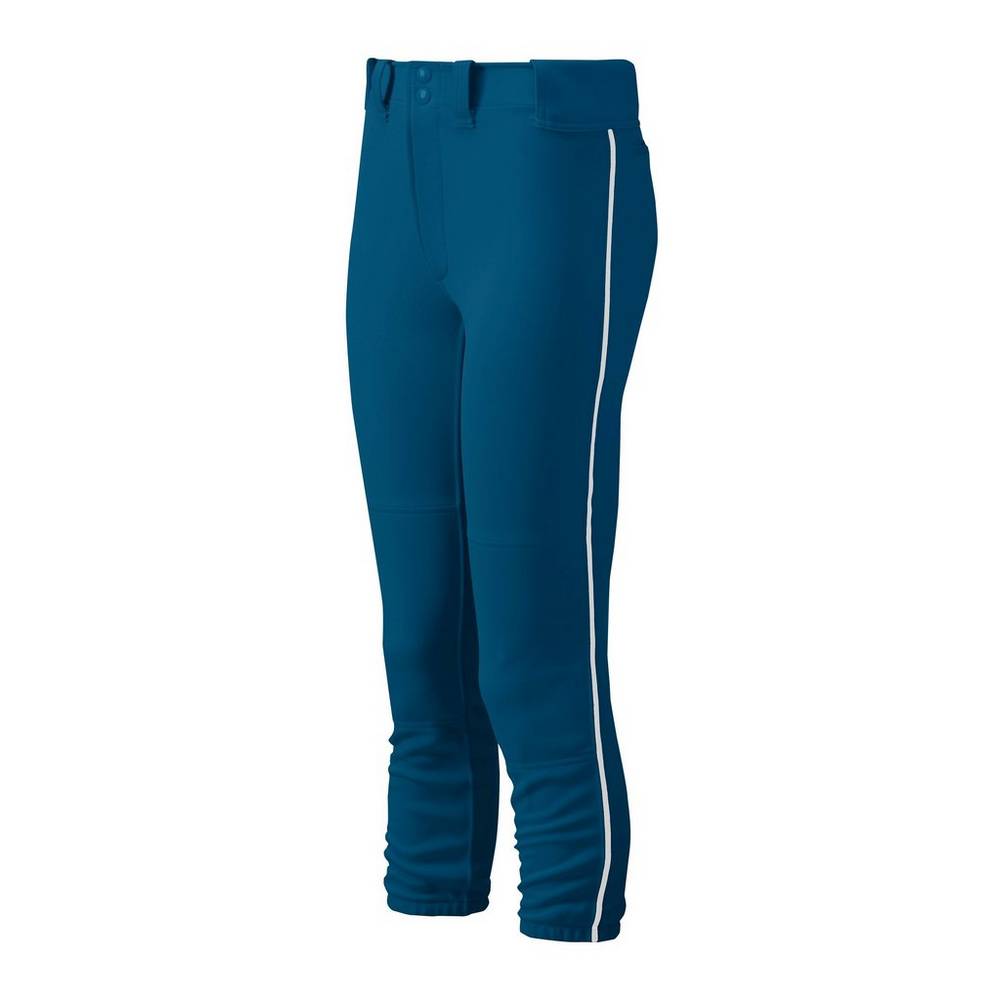 Pantalones Mizuno Softball Belted Piped Para Mujer Azul Marino/Blancos 0578631-CO